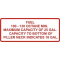 100-130 Octane Min Aircraft Gas Fuel Placards!